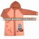 printed logo pvc raincoat for children