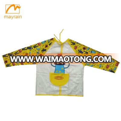 Child Art PVC Reusable Plastic Apron with Pocket